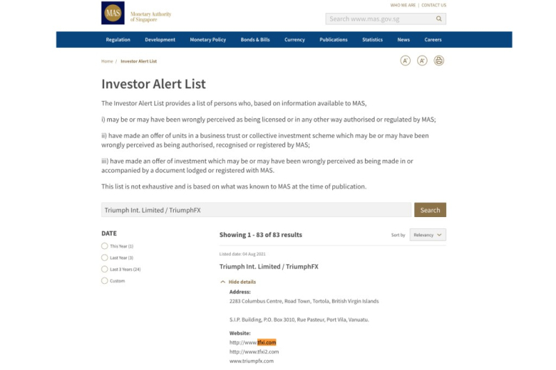 TriumphFX Review – Warnings About Offshore Brokerage Actions