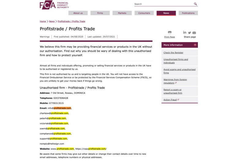 Profitstrade Review 2023 – Important Details of This Offshore Scam