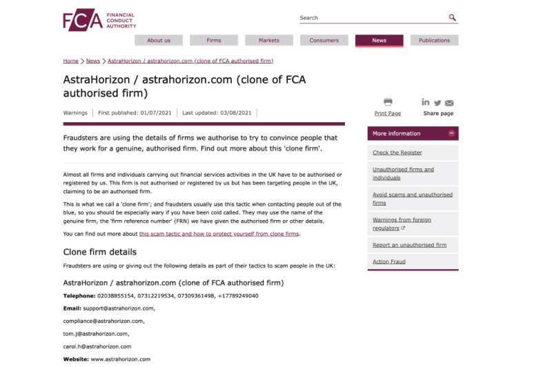 Astra Horizon Review 2023 – Avoid This Unregulated Broker At All Costs