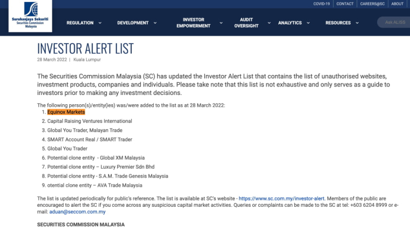 Equinox Markets Review – A Foul Scam Broker Lurking Online