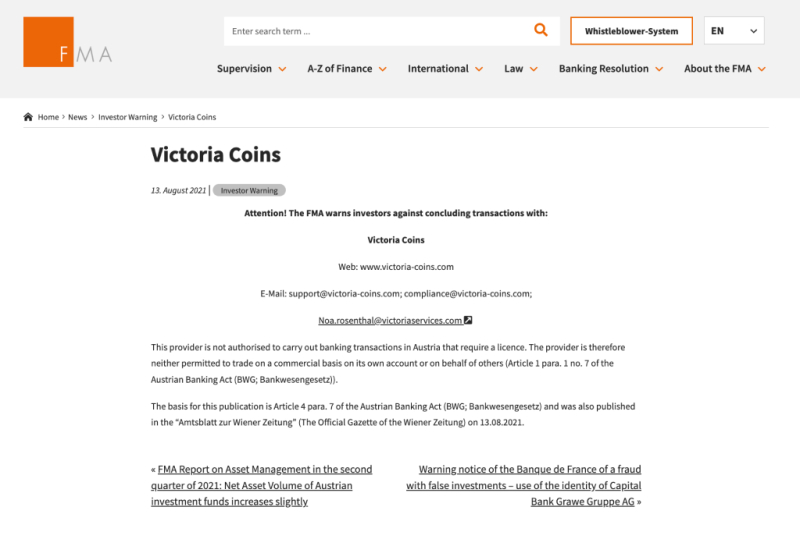 Victoria Coins Review – Fake Crypto Trading Ads Can Be Easily Exposed