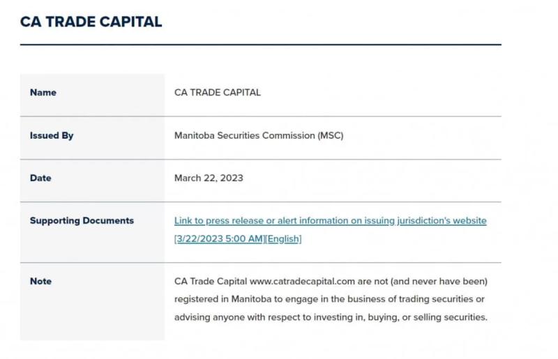 CA Trade Capital Review – Unfathomable Risk To Investments
